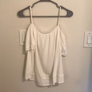 Off the shoulder white top